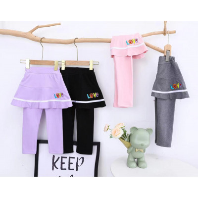 leging rok with love text - leging anak perempuan (ONLY 3PCS)